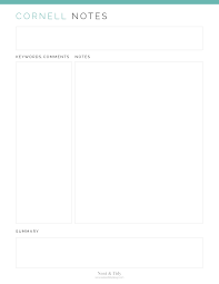 You can use this notes template to automatically sync notes across your devices, using the free onenote app. Cornell Notes Lined And Unlined Versions Neat And Tidy Design