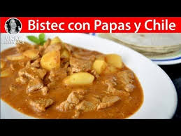 Bistec En Salsa Roja Receta Bistec Con Papas Y Chile Vicky Receta Facil Youtube Bistec Con Papas Recetas Con Bistec Bistec De Res
