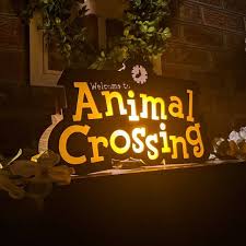 Animal Crossing Town Sign Wall Mountable Lamp Etsy In 2020 Wall Signs Animal Crossing Birch Frame