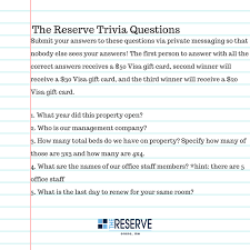 No matter how simple the math problem is, just seeing numbers and equations could send many people running for the hills. The Reserve Orono The Reserve Trivia Questions Send Us Your Answers In The Form Of A Private Message On Facebook Good Luck Facebook