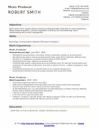 Music Producer Resume Samples Qwikresume