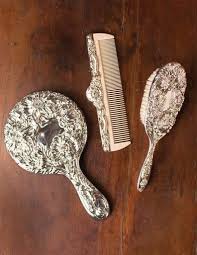 Brush Comb And Mirror Set Silver Plated Vanity Set Dresser Set Mirror Set Antique Vanity Set Dresser Sets
