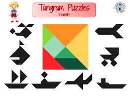 These puzzles make an awes. Printable Tangram Puzzles Transport Shapes Treasure Hunt 4 Kids