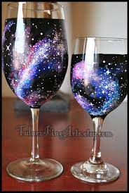 Galaxy Wine Glasses By Tulaczfinearts On Etsy 27 99 Celestial Outer Space Cosmos Nebula Hand Painted Wine Glasses Painted Wine Glass Painted Wine Glasses
