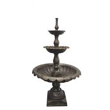 Make your backyard reflect beauty and tranquility with a fountain! Lisbon Cast Iron 3 Tier Water Fountain Self Contained 210cm Yard Centre