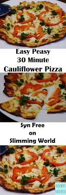 Easy Peasy 30 Minute Cauliflower Pizza Recipe Healthy Pizza Recipes Slimming World Recipes Syn Free World Recipes