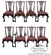Antique Set Of 8 Solid Mahogany Chippendale Ball Claw Dining Chairs Dining Chairs Solid Mahogany Chair