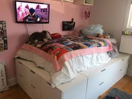 Ikea Nordli Hack Diy Platform Bed Ikea Hacks Bedroom Storage Ikea Bed Bed Designs With Storage
