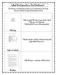 Non Fiction Expository Text Features Information Packet Practice