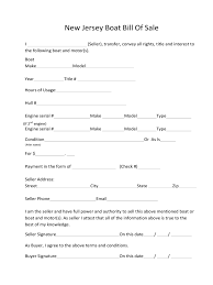 boat bill of sale form new jersey free download