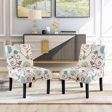 Affordable and search from millions of royalty free images, photos and vectors. Lowestbest 2pcs Modern Leisure Side Chairs Fabric Armless Accent Chair For Living Room Bedroom Pavilion Floral Pattern Walmart Com Walmart Com