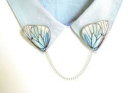 Mint Butterfly Sweater Clip Collar Pin Collar Chain Etsy Collar Chain Collar Pins Sweater Clip