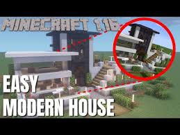 The modern house card will delight you with this creation of minecraft bedrok. Minecraft 1 16 Modern House How To Build A Modern House In Minecraft 1 16 Tutorial 2020 Ø¯ÛŒØ¯Ø¦Ùˆ Dideo