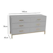 Marie Grey Chest of 6 Drawers