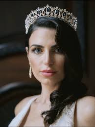 GRAND SERENA Rose Gold Tiara with Swarovski Crystal Colored Center Accent  Stones