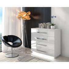 Fronten in einem guten zustand. Kommode Lina Mit Metallgriffe Weiss Hochglanz Mit Led Beleuchtung Allhouse24 De Mobel Online Bestellen