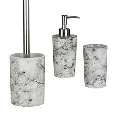 Arctic gray polished marble presents a primarily ash gray ground with subtle hints of charcoal and white lightning veins as well as smaller white crackle veins. Grey Marble Effect Toothbrush Holder Soap Dispenser Tumbler Bathroom Accessory Ebay