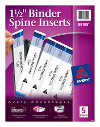 Insertable dividers + view all. Avery 1 1 2 Binder Spine Inserts 25 Inserts 89105