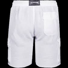 Elle propose des matières de qualité comme le coton stretch, des. Bermuda Poches Cargo En Lin Homme Uni Site Vilebrequin Baip613p
