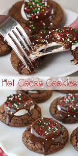 Easy Christmas Cookie Recipe Hot Cocoa Cookies Christmas Desserts Cookies Recipes Christmas