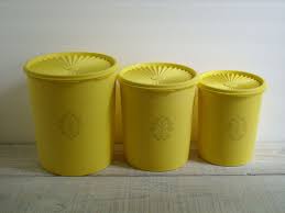 Great canister sets for the kitchen counter. Vintage Yellow Tupperware Canister Set 70 39 S Kitchen Decor Plastic Flour Sugar Storage Tupperware Canisters Vintage Yellow Sugar Storage