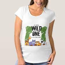 A Little Wild One Is On The Way Baby Shower Maternity T Shirt Safari Baby Boy Baby Shower Shirts Jungle Baby Shower Theme