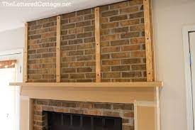 This allows the drywall to fit flush against. Fireplace Makeover The Lettered Cottage Home Fireplace Fireplace Makeover Brick Fireplace Makeover