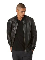 Leather Bomber Jacket In Black Frank Oak Stylish Jackets Shop Mens Clothing Leather Bomber Jacket