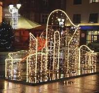 Best Quality Custom Decoration LED Christmas Commercial 3D Motif Fountain Light Floor-Standing Christmas Lights