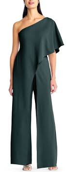 Dark Green Jumpsuit For Winter Wedding Guest Outfits Green Off The Shoulder Jumpsuit Wi Wedding Guest Outfit Winter Dark Green Jumpsuits Wedding Guest Outfit
