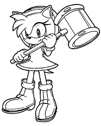 Simply do online coloring for sonic the hedgehog character amy coloring page directly from your gadget, support for ipad, android tab or using our web feature. Amy Rose With Hammer Coloring Page Free Printable Coloring Pages For Kids