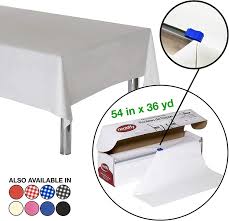 Perfect for big parties or large numbers of guests, with little clean up required. Buy Neatiffy Disposable Plastic Table Cloth Roll 54 In X 108 Ft Waterproof Tablecloth Table Cover For Rectangle Square Round Oval Tables Picnic Party Banquet Birthdays Weddings White Online In Vietnam B07ktbsb26
