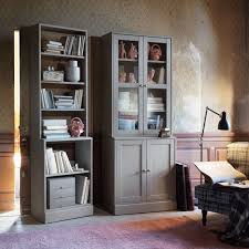 Havsta Opberger Met Vitrinedeuren Grijs 81x47x212 Cm Ikea Woonkamerkasten Ikea Woonkamer Opberger