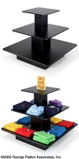 48 X 48 Inch Tiered Display Table W 3 Shelves Square Black Store Fixtures Flooring Sale Florist Shop Interior