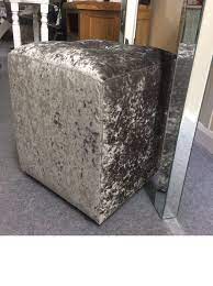 Silver Crushed Velvet Dressing Table Stool With Diamante Modernfl Dressing Table With Chair Dressing Table With Stool Velvet Dress
