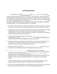 The arrival of a new baby is one of life's most joyful moments. Co Parenting Agreement Fill Online Printable Fillable Blank Pdffiller