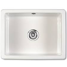 With a refined rectangle basin and overflow drain, this sink includes 8 in. Shaws Inset 600 Inset Or Undermount Ceramic Sink