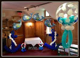 Nautical Themed Baby Shower Anhors And Whales By Elegant Balloons Babyshowerballoons Baby Shower Balloons Balloons Baby Shower Decorations