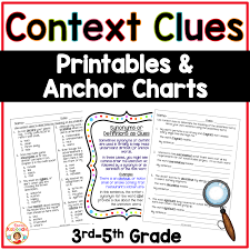 Context Clues Printables And Anchor Charts For 3rd 5th Grade
