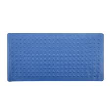 Bathtub safety matbath mat non slip anti skid rubber shower tub safe protection. Slipx Solutions 18 In X 36 In Extra Long Rubber Bath Safety Mat In Blue 06660 1 The Home Depot