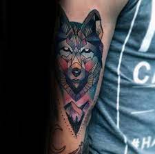 90 Geometric Wolf Tattoo Designs For Men Manly Ink Ideas Geometric Wolf Tattoo Tattoo Designs Men Wolf Tattoo