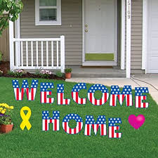 There are plenty of ways that you can transform your outdoor space. Amazon Com Victorystore Yard Sign Outdoor Lawn Decorations Welcome Home Letters Yard Card Set Of 13 With Stakes Patio Lawn Garden
