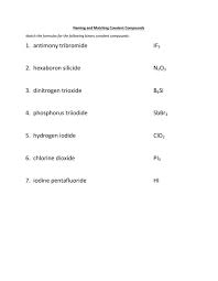 33 chemical compounds worksheet templates are collected for any of your needs. Naming Matching Covalent Compounds Worksheet