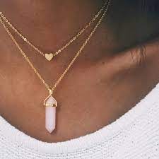Rose Quartz Gold Black Gold Jewelry Stargaze Jewelry Quartz Crystal Necklace