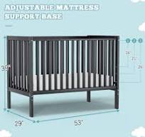 Amazon.com : Saylike Baby Crib 5-in-1 Convertible, Wood Full ...