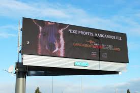 We are always adding new locations and invite you to join our mailing list to be alerted when new billboards become available in your area. Billboards Placed Where Nike Executives Can T Miss Them Announce Nike Profits Kangaroos Die Kangaroos Are Not Shoes