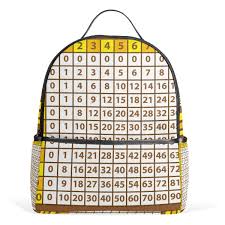Amazon Com Multiplication Chart School Backpack Canvas