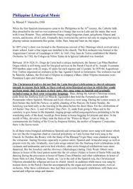Liturgical music today allows the congregation and community to participate actively in the liturgy, relating to both the liturgy of the word and the this did not introduce a new set of beliefs into english life, as catholicism continued in england, but the influence of the pope was thereafter gone. Philippine Liturgical Music The Roman Catholic Church In The