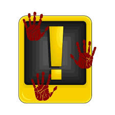 exlamation mark board with palm prints blood illustration 35556051 Vector  Art at Vecteezy