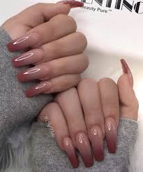 Maroon acrylic nails are trending a lot lately and the reason behind that may be obvious. Burgundy Pink Ombre Nails Burgundy Acrylic Nails Pink Ombre Nails Pink Acrylic Nails